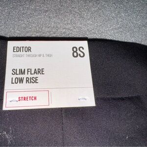 Express EDITOR Black Slim Flare Pants 8S NWT